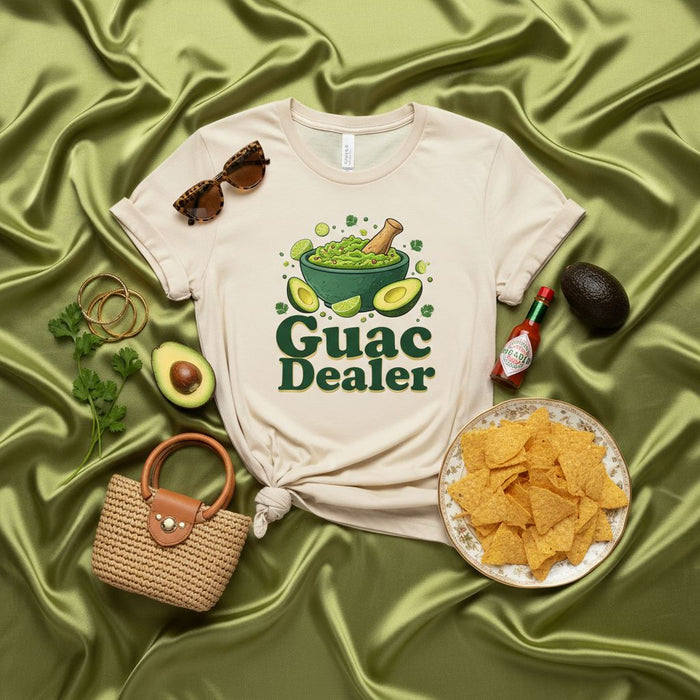 Guac Dealer T-Shirt Funny Avocado Guacamole Tee Cinco de Mayo Food Lover Shirt Mexican Foodie Gift Unisex Apparel for Men and Women, Nachos and Hot Sauce Graphic Top