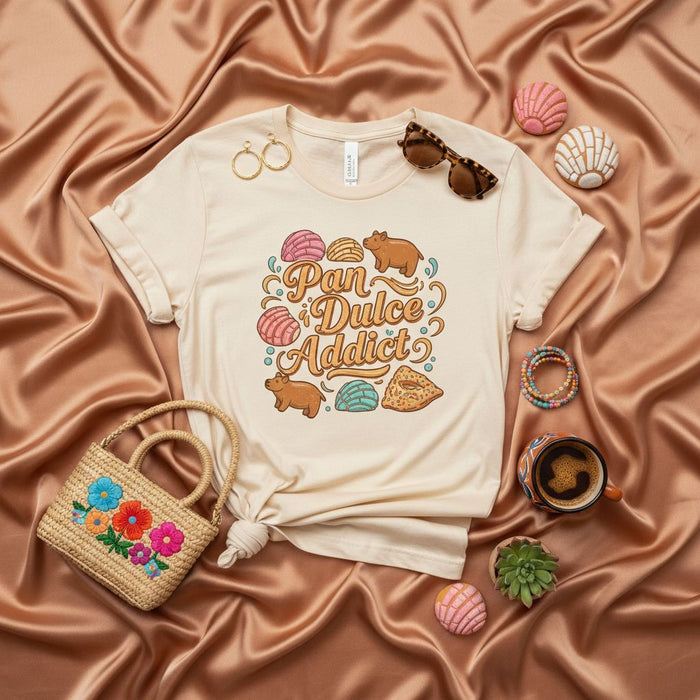 Pan Dulce Addict Concha Marranito Bread Lover T-Shirt Cute Hispanic Foodie Dessert Tee Gift