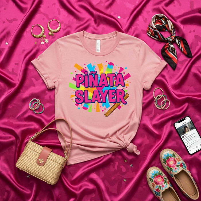 Piñata Slayer T-Shirt, Funny Fiesta Party Shirt, Cinco de Mayo Celebration Tee, Mexican Heritage Event Graphic Shirt, Unisex Fun Festival Apparel Gift