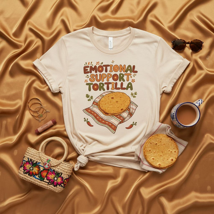 Camiseta Tortilla Apoyo Emocional, Playera Comida Mexicana Divertida, Regalo Amante de Tacos