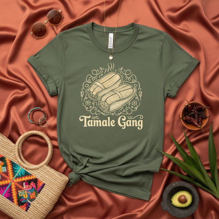 Tamale Gang Shirt, Funny Tamale Foodie Mexican Culture Tee, Tamales Latinx Gift, Masa Maize Lovers Unisex T-Shirt, Steamed Corn Husk Food Top