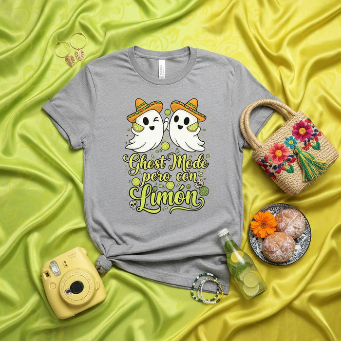 Modalità Fantasma con Limone Maglietta, Divertente T-Shirt Halloween Cinco de Mayo, Carina Maglia Fantasma Sombrero Spettrale, Regalo Amante Cibo Messicano, Abbigliamento Grafico Unisex