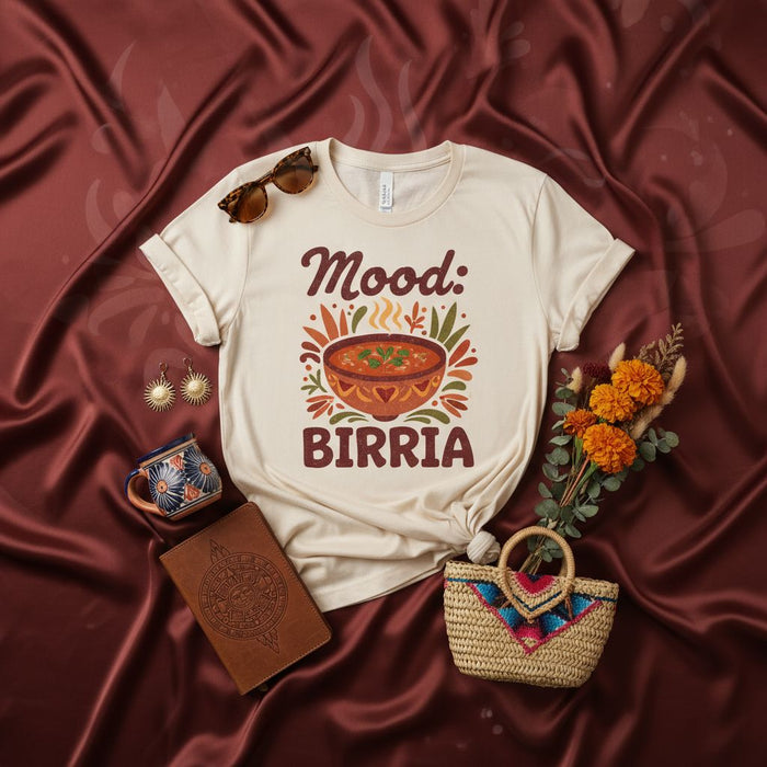 Mood: Birria T-Shirt, Funny Mexican Food Tee, Birria Lover Shirt, Cozy Foodie Gift, Spanish Cuisine Apparel, Unisex