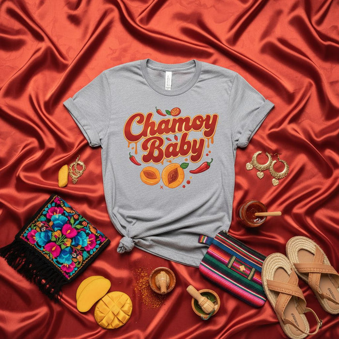 Chamoy Baby Shirt, Mexican Candy Lover T-Shirt, Spicy Mango and Peach Tee, Latina Fiesta Outfit, Cinco de Mayo Apparel, Foodie Gift, Unisex Adult Sizing