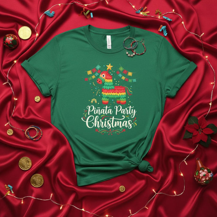 Pinata Party Christmas T-Shirt, Fiesta Holiday Tee, Merry Xmas Sombrero Donkey Shirt, Unisex Funny Mexican Party Shirt Gift Idea