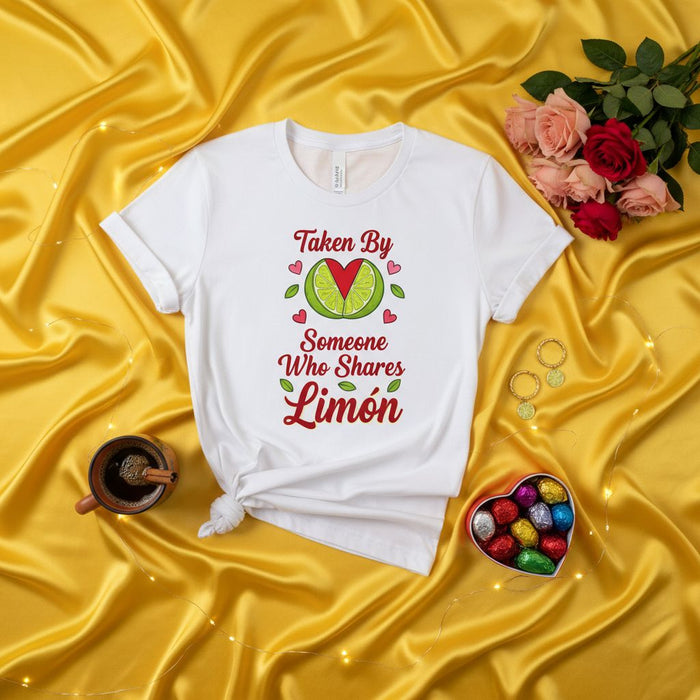 Taken By Someone Who Shares Limón T-Shirt, Funny Couple Gift, Mexican Lime Love Pun Shirt, Valentines Day Shirt, Anniversary Gift Tee, Matching Shirts for Him and Her