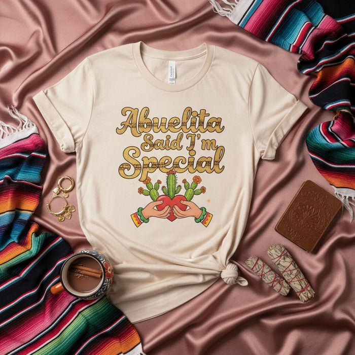 Abuelita Said I'm Special T-Shirt, Cute Grandma Gift, Spanish English Tee, Retro Style, Mexican Cultural Design, Cactus Heart Graphic, Grandchild Shirt, Nana Love Top, Hispanic Heritage Apparel