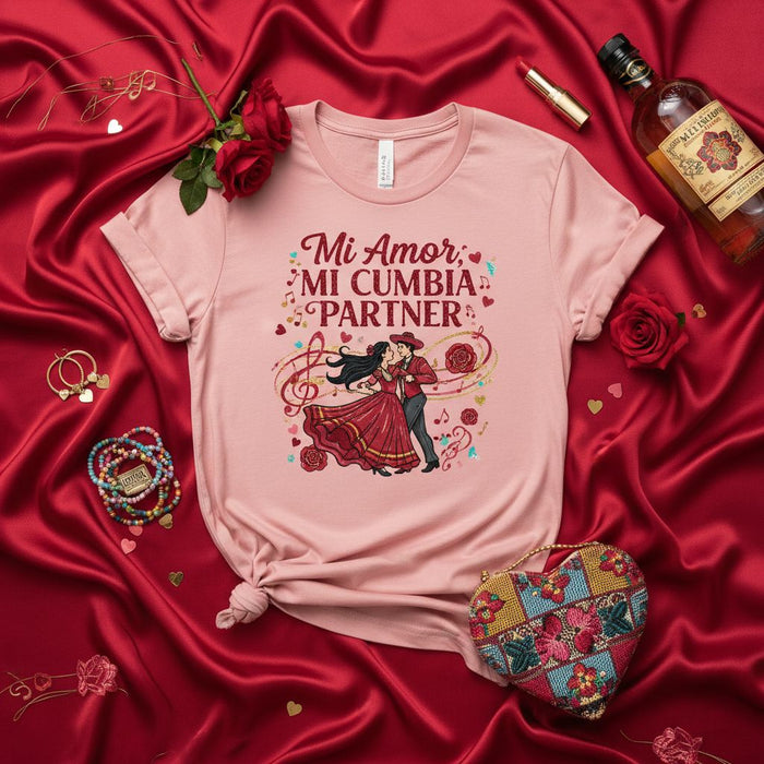 Mi Amor Mi Cumbia Partner Shirt, Latino Dance Valentine's Day Tee, Couples Spanish Love Gift, Cumbia Dancer Apparel, Romantic Partner T-Shirt