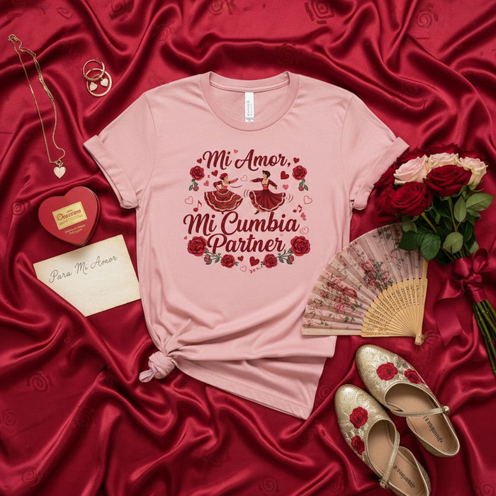 Mi Amor Mi Cumbia Partner Shirt, Cumbia Dance Gift, Valentine's Day T-Shirt, Latin Music Tee, Colombian Mexican Couple Dancing Apparel, Anniversary Present for Him Her