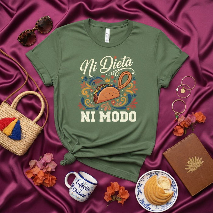 Ni Dieta Ni Modo Taco Churro Shirt, Funny Spanish Food Lover T-Shirt, Mexican Fiesta Humor Tee, Casual Unisex Graphic Top