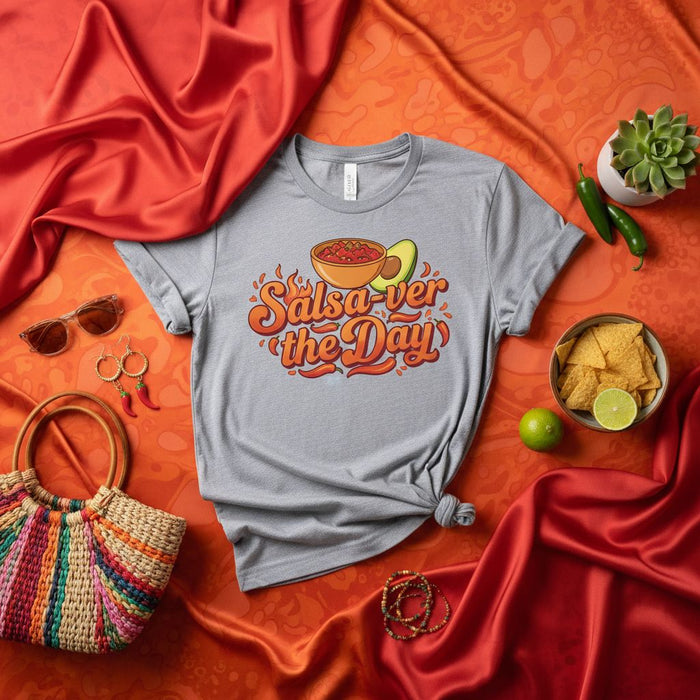 Salsa-ver The Day T-Shirt, Funny Mexican Food Lover Tee, Guacamole Avocado & Chips Humor, Casual Unisex Graphic Shirt, Spanish Pun Shirt