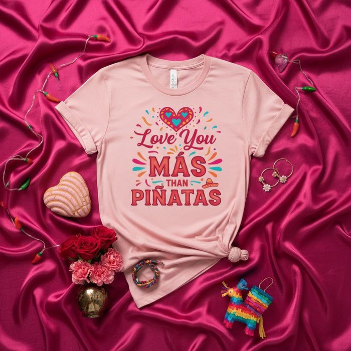 Ti Amo Più delle Piñatas Maglietta Divertente San Valentino Regalo Amore Festa Messicana Cinco de Mayo Maglia Coppia Ispanica Grafica Rosa Idea Regalo Unisex
