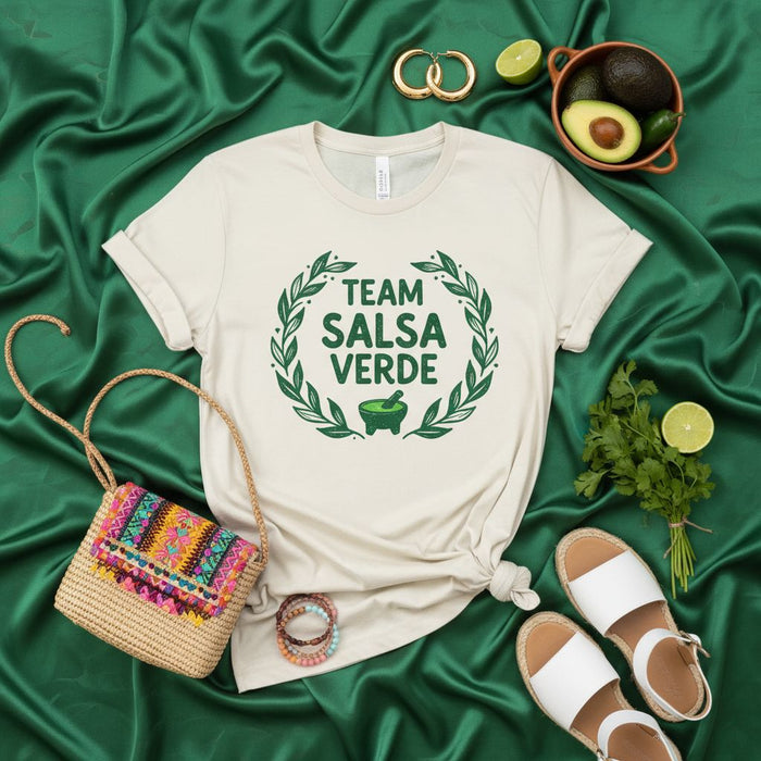 Team Salsa Verde Shirt, Funny Mexican Foodie Gift T-Shirt, Tomatillo Salsa Green Sauce Lover Tee, Avocado Cilantro Lime Cooking Top, Hispanic Fiesta Outfit Apparel