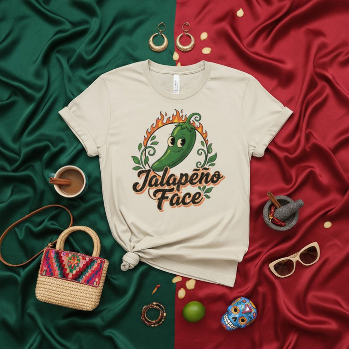 Camiseta de Jalapeño con Dibujo Animado, Llamas y Hojas, Divertida Camiseta Gráfica de Ají Picante para Amantes de la Comida, Regalo Unisex para Fans de la Salsa Picante