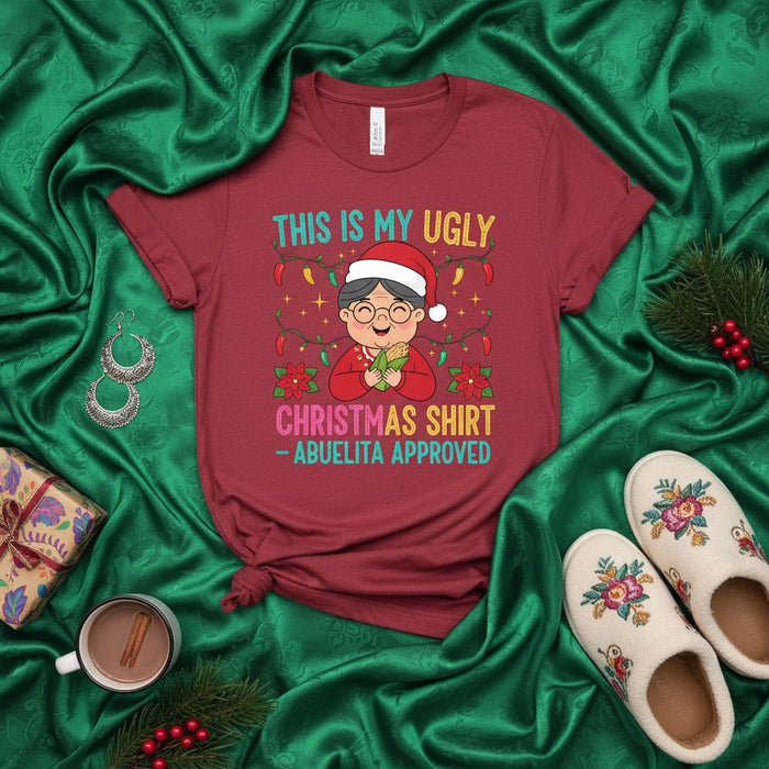 This is My Ugly Christmas Shirt - Abuelita Approved, Funny Abuela T-Shirt, Spanish Christmas Lights Tee, Grandma Holiday Gift Idea, Latino Family Xmas Party Top
