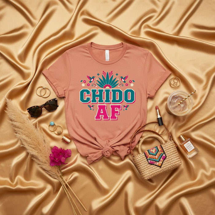 Chido AF Shirt, Funny Hispanic Shirt, Mexican Folk Art Tee, Cute Spanish Slang T-Shirt, Latinx Pride Gift, Unisex Fit T-Shirt