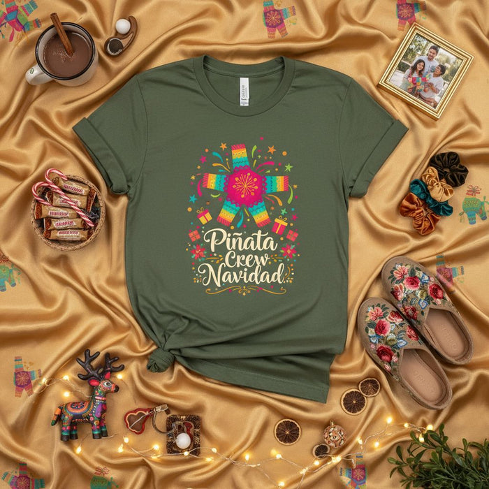 Piñata Crew Navidad Shirt, Christmas Holiday Fiesta Party T-Shirt, Family Matching Group Tee, Fun Mexican Posada Festival Celebration Top, Unisex Graphic Print Gift Idea