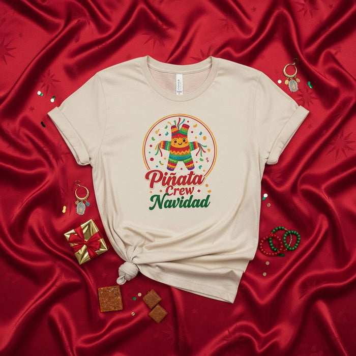 Piñata Crew Navidad Shirt, Funny Christmas Holiday Fiesta T-Shirt, Mexican Pinata Graphic Tee, Festive Group Matching Xmas Top, Family Party Gift for Him Her, Unisex Soft Style T-Shirt