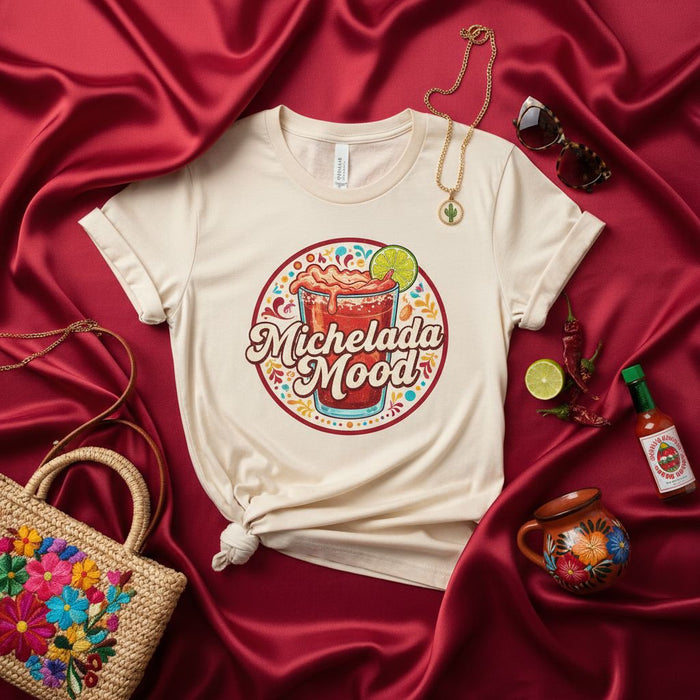 Michelada Mood T-Shirt, Mexican Cocktail Beer Drink Tee, Summer Fiesta Celebration Graphic Shirt, Cinco de Mayo Party Gift, Unisex Foodie Style Top, Latinx Culture Apparel, Spicy Tomato Drink Clothing