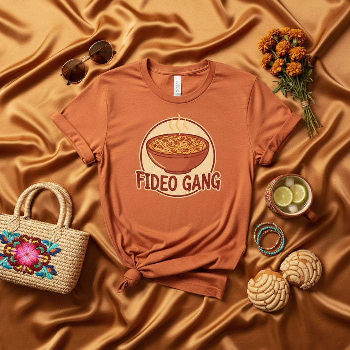 Camiseta Fideo Gang, Divertida Sopa de Fideos Mexicana, Traje de Fiesta Pan Concha, Regalo Amante Comida Hispana, Camiseta Unisex Fideuá