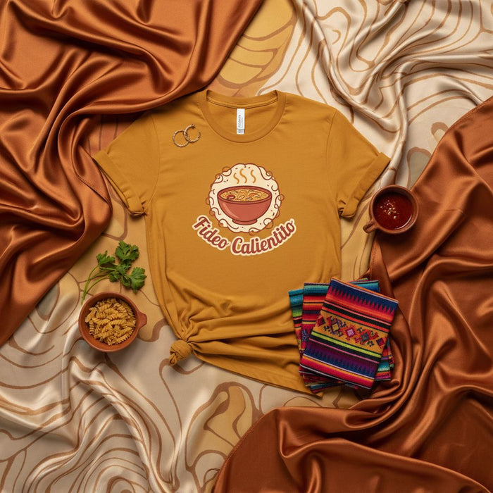 Warme Nudelsuppe T-Shirt Spanisches Foodie-Tee Kulinarischer Comfort Food Grafik Unisex-Shirt