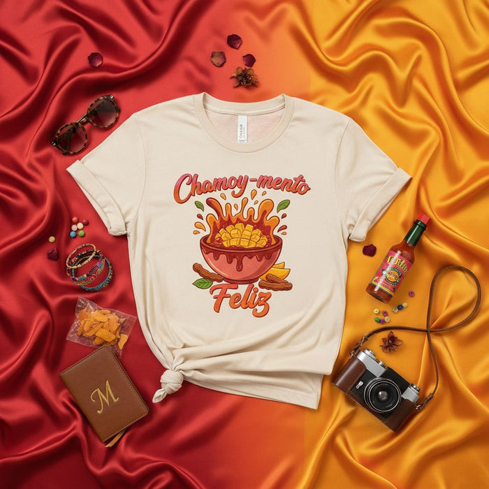 Chamoy-mento Feliz T-shirt Unisex, Sweet and Spicy Mango Fruit Snack Design Tee, Mexican Candy Inspired, Foodie Gift Idea, Fiesta Style Apparel