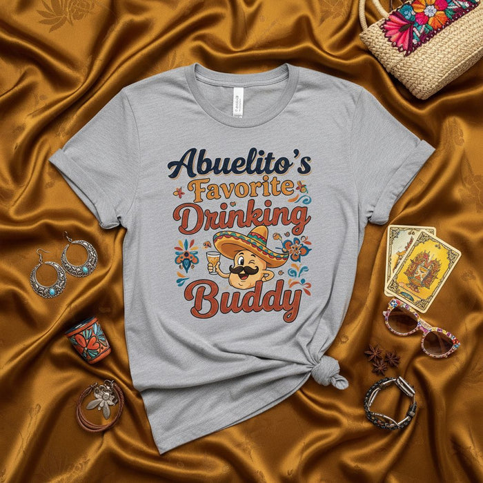 El Compañero de Bebida Favorito del Abuelo Camiseta Fiesta Mexicana Regalo para Abuelo Divertida Camiseta de Abuelo Camisa Día de Muertos Camiseta Familiar Unisex a Juego