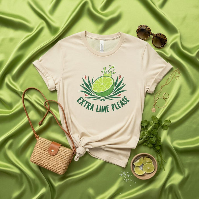 Camiseta Extra Lime Please, Regalo Amante Margarita, Camiseta de Beber Cinco de Mayo, Camiseta Gráfica Rodaja de Lima Unisex, Atuendo Fiesta Cóctel, Top Vacaciones Verano, Ropa Noche Tequila, Camiseta Diseño Fruta Cítrica