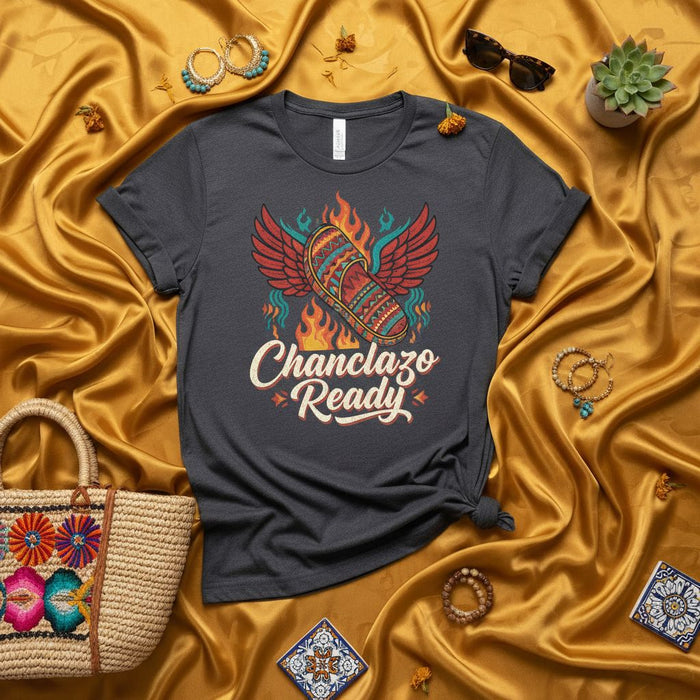 Chanclazo Ready T-Shirt Unisex Gift, Funny Latino Spanish Culture La Chancla Tee, Mexican Mom Apparel, Chicana Latina Heritage Clothing, Graphic Design Shirt