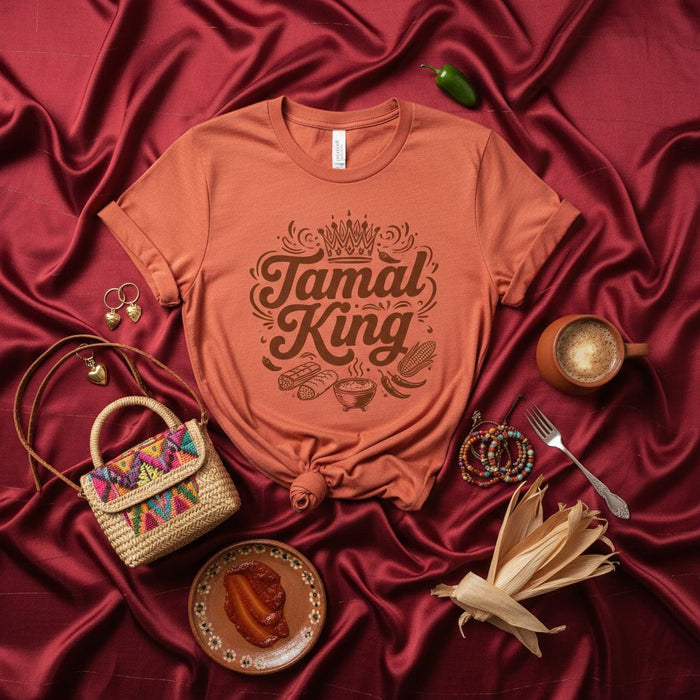 Tamal King Shirt, Funny Tamale Lover T-Shirt, Mexican Foodie Gift Tee, Tamales Dish and Corn Husk Graphic Unisex Fiesta Apparel, Cinco de Mayo Outfit