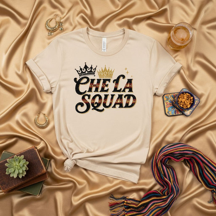 Chela Squad T-Shirt, Funny Latina Beer Drinking Shirt, Spanish Word Play Tee, Women's Chela Shirt, Mexican-Inspired Graphic Unisex T-Shirt, Gift for Beer Lovers, Latina Pride Top