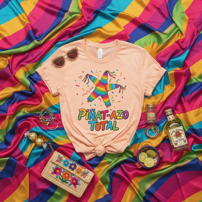 Piñatazo Total Mexican Fiesta Piñata T-Shirt for Cinco de Mayo Celebration, Bright Rainbow Colors, Birthday Party Tee, Unisex Adult Shirt
