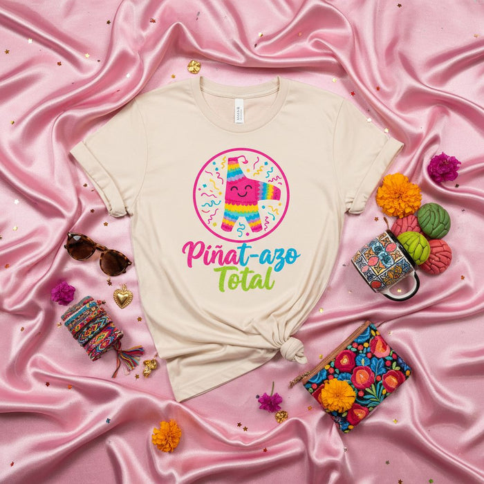 Piñat-azo Total Happy Piñata T-Shirt, Mexican Fiesta Party Tee, Colorful Graphic Shirt, Birthday Celebration Top, Unisex Funny Spanish Pun Shirt