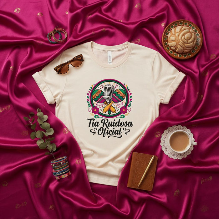 Tia Ruidosa Oficial Shirt, Funny Mexican Aunt T-Shirt, Loud Auntie Tee, Spanish Slang Gift for Tia, Colorful Mariachi Fiesta Style Top, Latina Family Present Idea