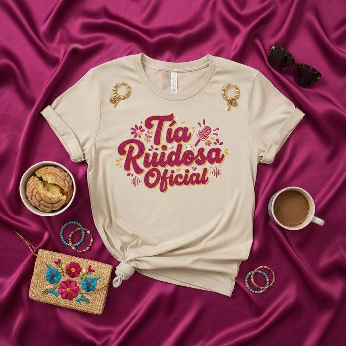 Tía Ruidosa Oficial Funny Aunt Gift Shirt, Latina Auntie Tee, Spanish Niece Nephew Family Loud Aunt Birthday Gift Idea, Women's Unisex Graphic T-Shirt