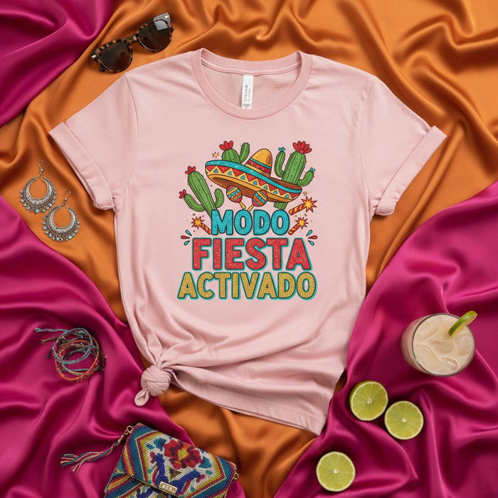 Modo Fiesta Activado T-Shirt | Spanish Party Mode Activated Shirt | Cinco de Mayo Sombrero Cactus Tee | Mexican Festival Celebration Gift Unisex Top