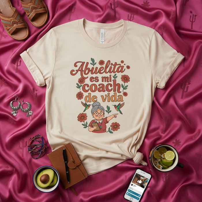 Camiseta Abuela Mi Coach de Vida, Regalo Divertido para Abuela Española, Ropa Latina Floral, Camisa Unisex