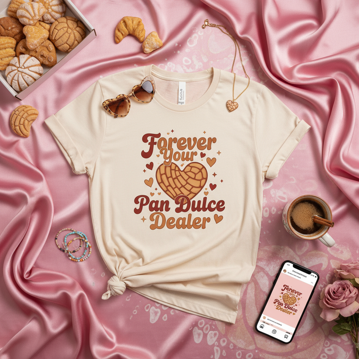 Tu Pan Dulce Dealer Para Siempre Camiseta, Corazón de Concha, Camiseta para Amantes del Pan Dulce Mexicano, Camiseta Latina Graciosa, Idea de Regalo de Comida Hispana