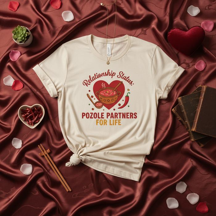 Estado Civil: Socios de Pozole de por Vida Camiseta, Playera Divertida para Amantes de Comida Mexicana, Regalo Auténtico de Sopa Pozole, Playeras a Juego para Parejas, Ropa de San Valentín, Camiseta Gráfica de Cinco de Mayo