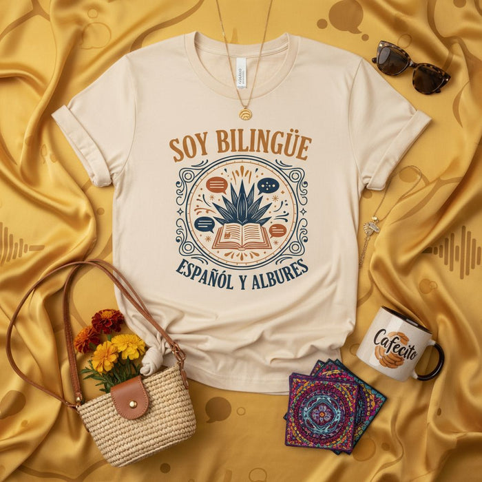 Soy Bilingüe Español y Albures T-Shirt, Funny Spanish Pun Shirt, Mexican Humor Tee, Latina Gifts, Bilingual Speaker Gift Idea, Language Lover Apparel, Hispanic Culture Top, Novelty Saying Shirt