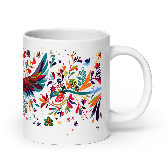 Aaron Exclusive Name Art Piece Home Office Work Coffee Mug Mexican Spanish Pride Gift Cup One-Of-A-Kind Calligraphy White Glossy Mug | A13 Mexicada 20 oz