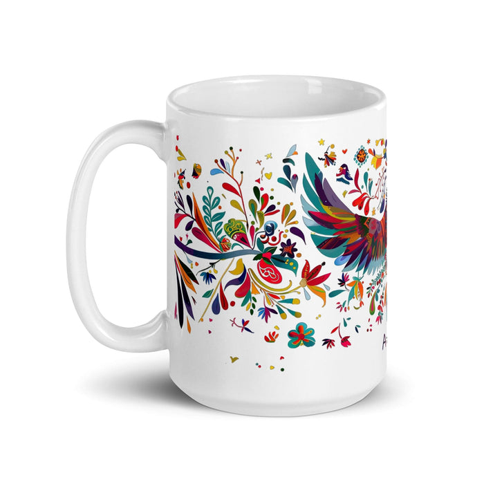 Aaron Exclusive Name Art Piece Home Office Work Coffee Mug Mexican Spanish Pride Gift Cup One-Of-A-Kind Calligraphy White Glossy Mug | A13 Mexicada