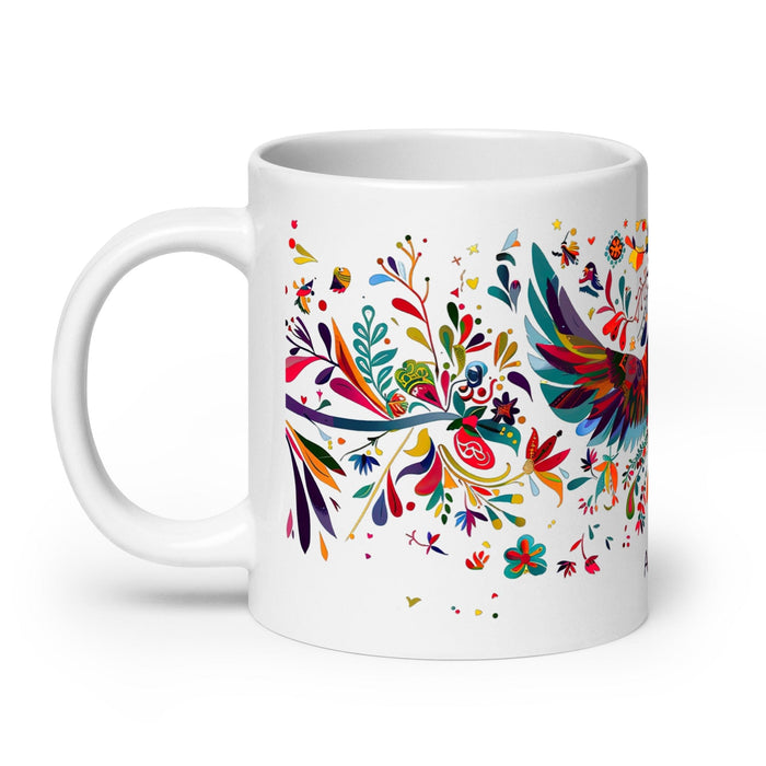 Aaron Exclusive Name Art Piece Home Office Work Coffee Mug Mexican Spanish Pride Gift Cup One-Of-A-Kind Calligraphy White Glossy Mug | A13 Mexicada