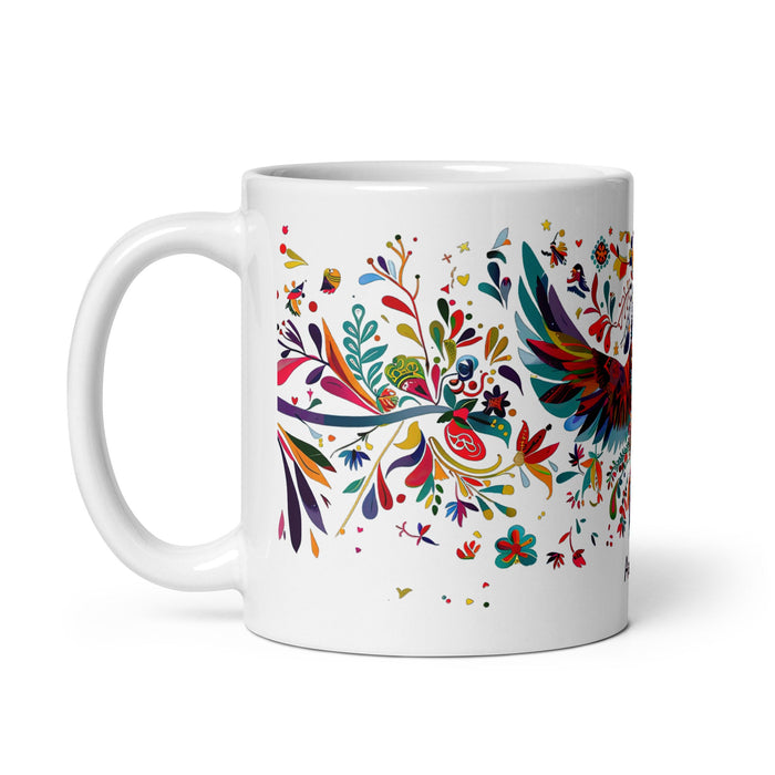 Aaron Exclusive Name Art Piece Home Office Work Coffee Mug Mexican Spanish Pride Gift Cup One - Of - A - Kind Calligraphy White Glossy Mug | A14 - Mexicada