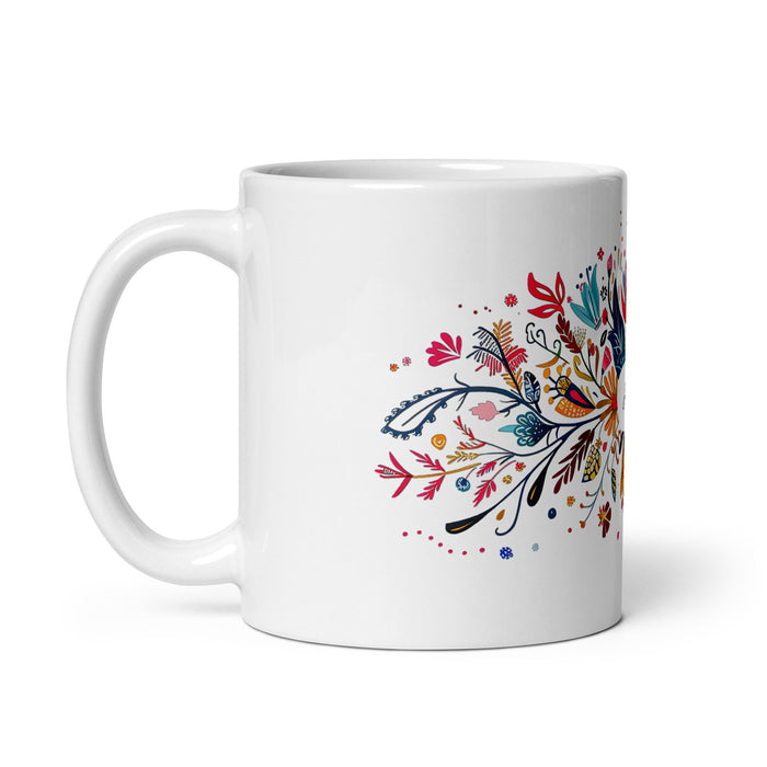 Aaron Exclusive Name Art Piece Home Office Work Coffee Mug Mexican Spanish Pride Gift Cup One - Of - A - Kind Calligraphy White Glossy Mug | A16 - Mexicada