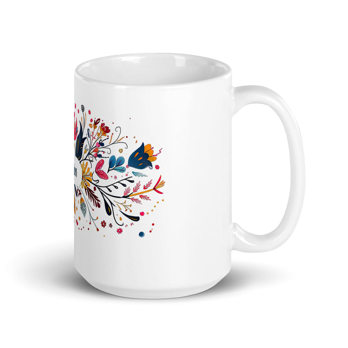 Aaron Exclusive Name Art Piece Home Office Work Coffee Mug Mexican Spanish Pride Gift Cup One - Of - A - Kind Calligraphy White Glossy Mug | A16 - Mexicada