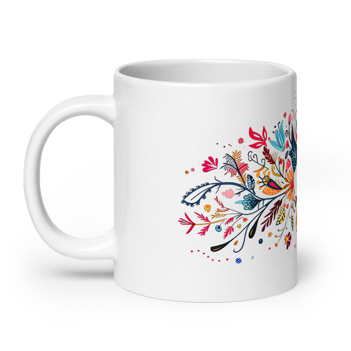 Aaron Exclusive Name Art Piece Home Office Work Coffee Mug Mexican Spanish Pride Gift Cup One - Of - A - Kind Calligraphy White Glossy Mug | A16 - Mexicada