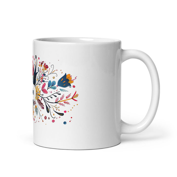 Aaron Exclusive Name Art Piece Home Office Work Coffee Mug Mexican Spanish Pride Gift Cup One - Of - A - Kind Calligraphy White Glossy Mug | A16 - Mexicada