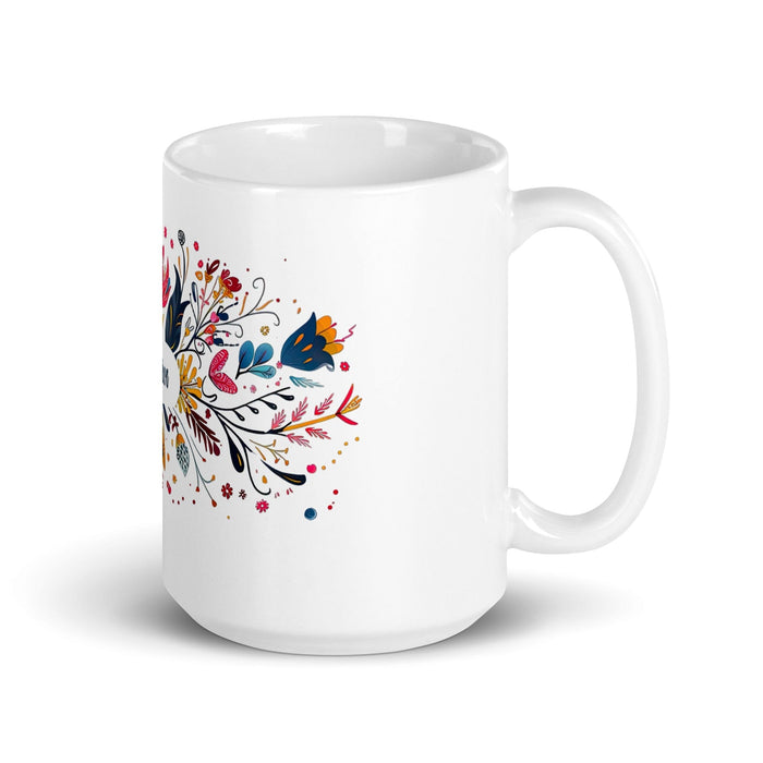 Aaron Exclusive Name Art Piece Home Office Work Coffee Mug Mexican Spanish Pride Gift Cup One-Of-A-Kind Calligraphy White Glossy Mug | A16 Mexicada 15 oz