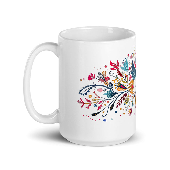 Aaron Exclusive Name Art Piece Home Office Work Coffee Mug Mexican Spanish Pride Gift Cup One-Of-A-Kind Calligraphy White Glossy Mug | A16 Mexicada